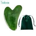 Natural Resin GuaSha Scraping Massage Tool with Storage Bag Heart Shaped Stainless Steel GuaSha Board Face Body Scraping Massage Tool P00218-Green. 