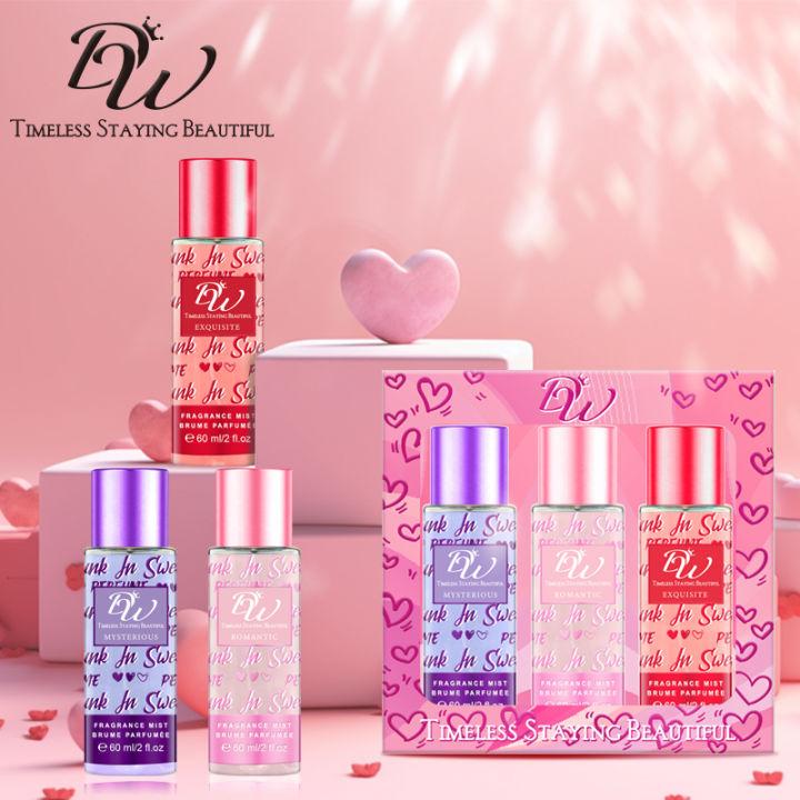 DW 3pcs Body Fragrance Mist Perfume 60ml Crush On Yorelaxu |||| Sweet Candy |||| Release Love |||| Shine Girl