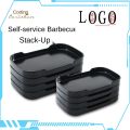 【Hot New Release】 melamine plates set Melamine Hot Pot Plate Self Service Tableware Plastic Kabob String Disk Korean Barbecue Plate Stacked Rectangular Side Dish Plate melamine tableware.