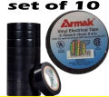 Armak Set Of 10 Vinyl Electrical Tape 0.16Mm X 19Mm X 4M BLACK. 