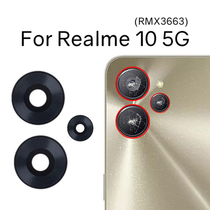 Rear back camera glass for realme 10 Pro Plus 5G 10s 10T rmx3630 rmx3663 rmx3660 rmx3661 rmx3687 rmx3686 with adhesive sticker