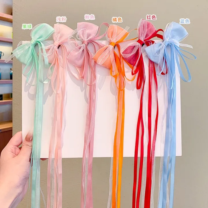 Bow%20ribbon%20tassel%20girl%202%20piece%20hair%20clip%20set%20with%20bow%20decoration%20-%20Image%204