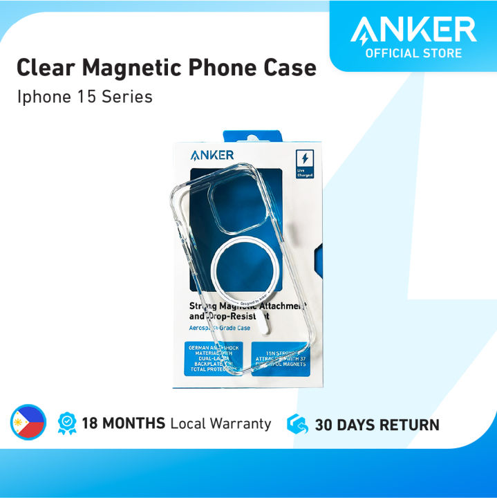 Anker Iphone 15 Clear Magnetic Phone Case W Screen Protector