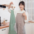 【FUN LIVE】 E. Korean Fashion Waterproof Apron Adjustable Lace Up Apron Oil-Proof Oxford Cloth Kitchen Apron With Side Wipe Hands. 