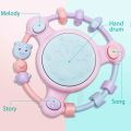 【Happier】 Infant Baby Hand Drum Electric Rattle Music Light Early Education Drum Toy. 