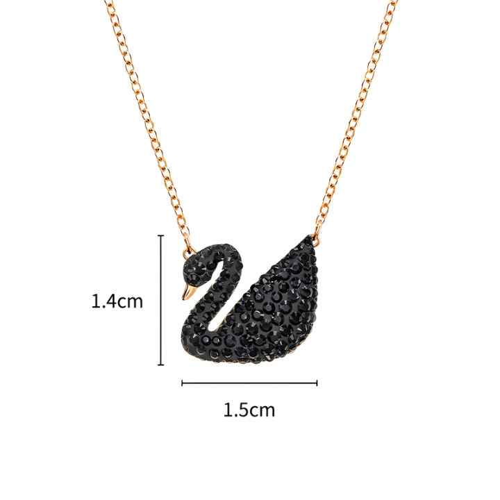 SWAROVSKI%20Iconic%20Swan%20Necklace%20and%20Earrings%20Collection,%20Rose%20Gold%20Tone%20Finish,%20Black%20Crystals%20-%20Image%205