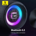 Baseus AeQur 30 Air Wireless Bluetooth Speaker IPX5 Waterproof Portable Loudspeaker Music Stereo Outdoor Subwoofer Splash Proof Rechargeable Music Player with Colorful Ambient Light. 