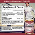 Mulittea Calcium 1000mg Magnesium 400mg Zinc 25mg Vitamin D3 600iu Promotes Bone Muscle Nervous System Health and Promotes Cell Growth. 