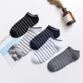 ECMLN Pinstripe Men's Low Tube Anckle Socks Mesh Breathable Short Casual Socks. 