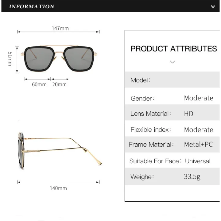FNCXGE%202025%20Luxury%20Fashion%20Avengers%20Tony%20Stark%20Flight%20Style%20Sunglasses%20Men%20Square%20Brand%20Design%20Sun%20Glasses%20Women%20Retro%20Male%20Iron%203%20Shades%20For%20Man%20-%20Image%207