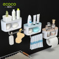 【FUN LIVE】 Ecoco Multifunctional Bathroom Soap Holder Wall-Mounted Shower Rack Storage Organizer With Towel Hanger Bathroom Dispensers. 