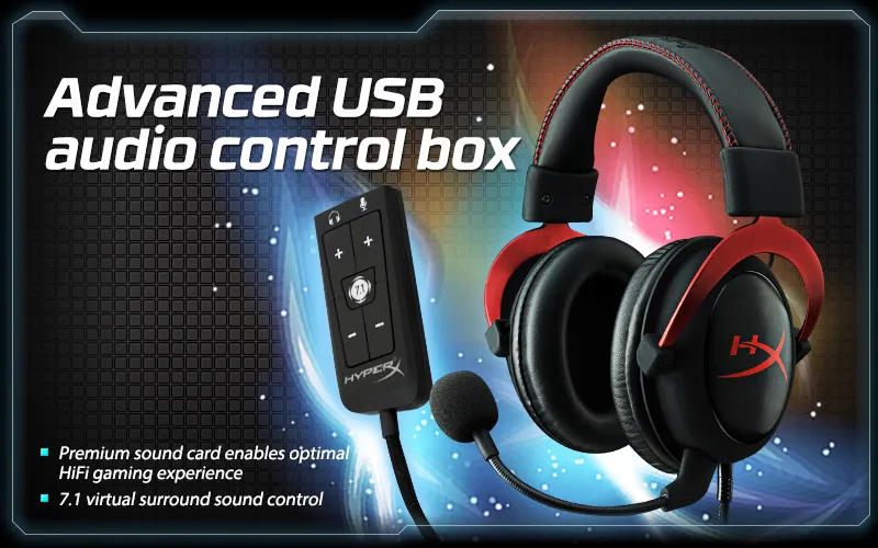 Headphones Hyperx Cloud Advanced Audio Control Box HyperX Cloud II