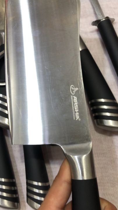 Knife Holder Set - DESSINI and ARSHIA Knife Set with Acrolic Holder 8 pcs and 9 pcs Set with Stand Pure STEEL .