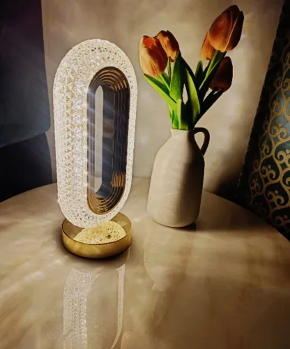 Oval Design Crystal Lamp for Living Room