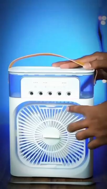 Advanced Portable Air Cooling Fan - Mini Size, Ice Feature, Multi-Color LED Lights | Enhance Your Room, Office, and Work Environment