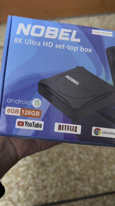 Nobel 8K Android Box Lite Malaysian Imported Fastest Android TV Box With Bluetooth Wireless Remote 8 GB RAM 128 GB Storage