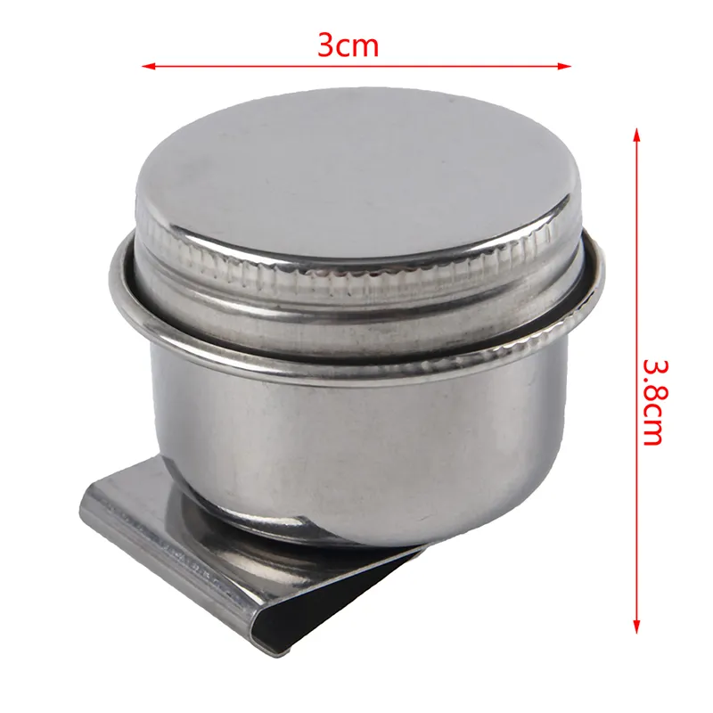 Tasse à Palette Acier Inox Double Compartiment - Avec Couvercle Et Clip - Pour Peinture à L'huile