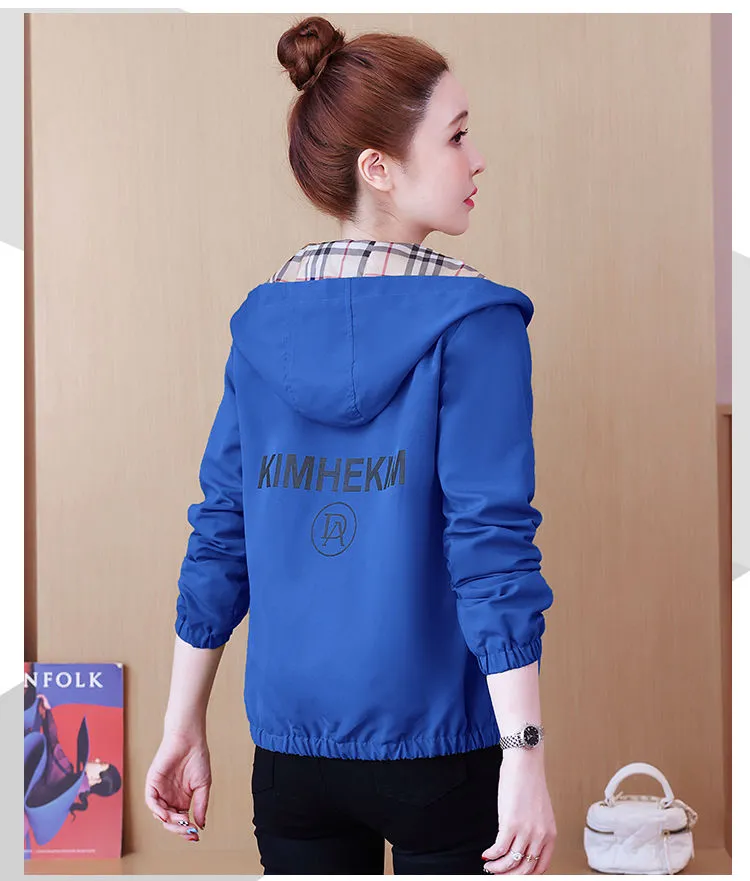 Women s Outerwear Spring and Autumn 2023 New Korean Version Loose Casual Hooded Baseball Jacket Daraz.pk