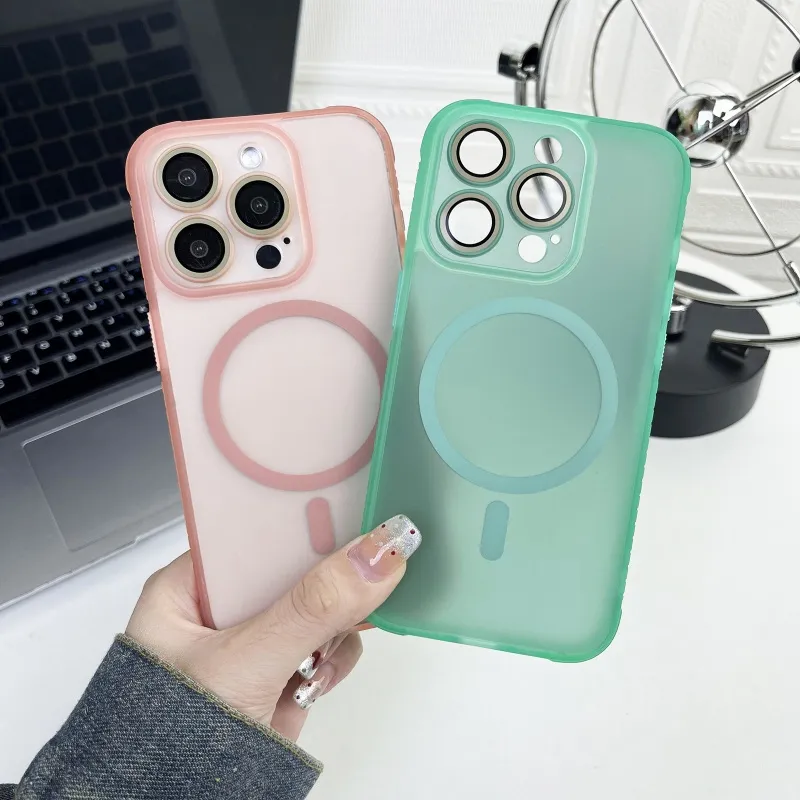 Magsafe Slim Shockproof Phone Case For IPhone 17/16/15/14/13/12/11 Pro Max – Matte, Lens Protection