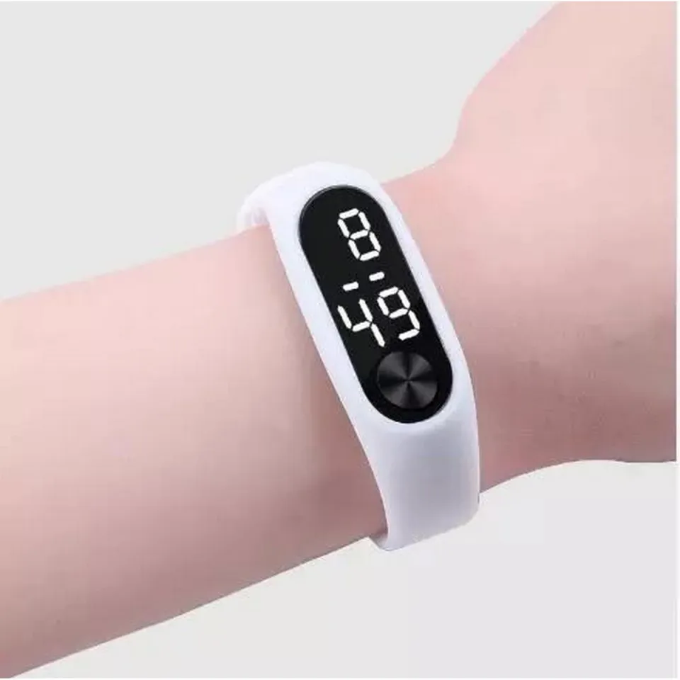 White LED Digital Silicone Bracelet Watch for Kids - Stylish and Functional