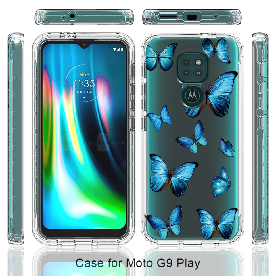 lthmy for Motorola Moto G9 Play Case Painted Soft TPU Back Hard