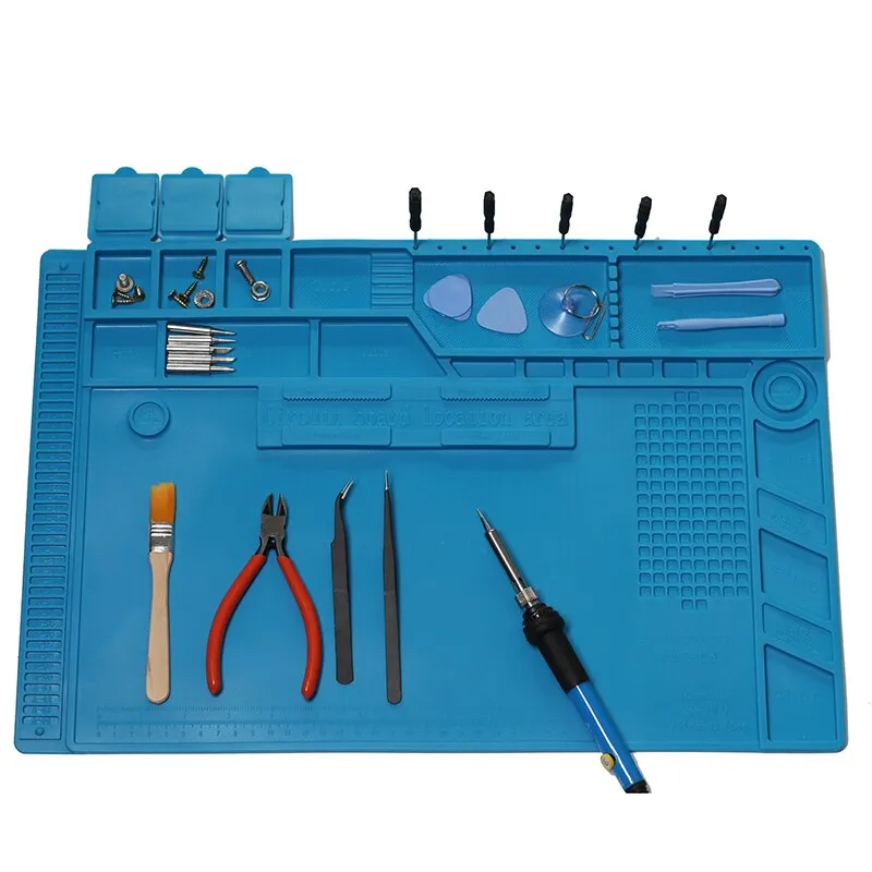 Premium Heat Resistant 932°F Blue Magnetic Repair Work Mat