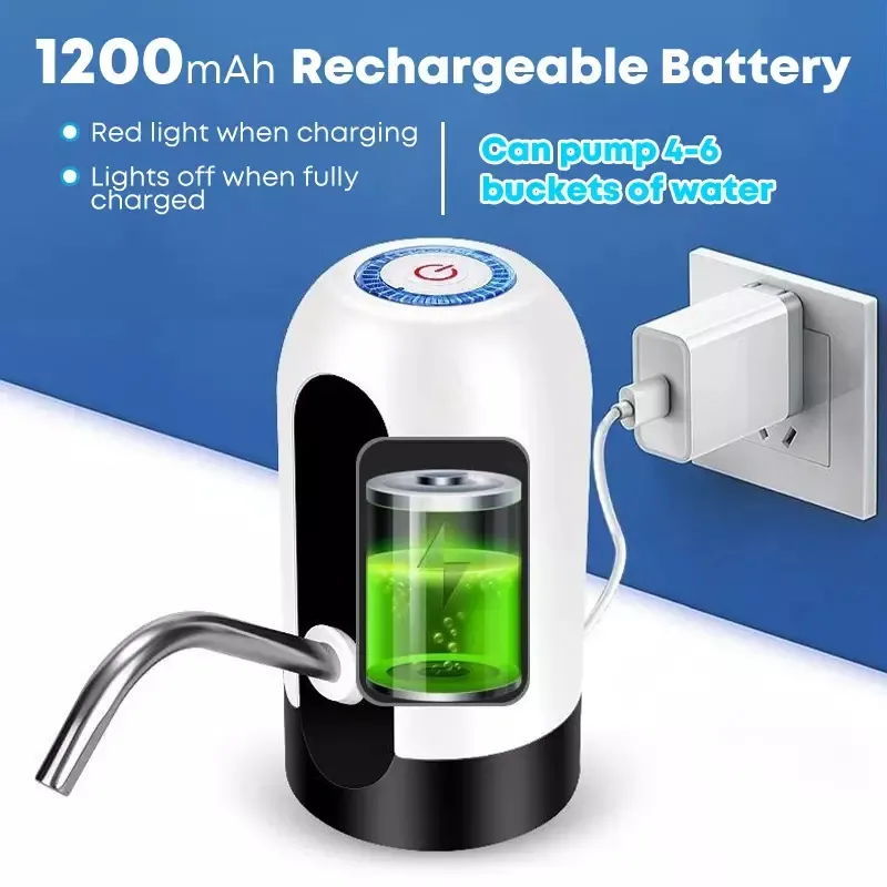 Water Jug Pump Electric Water Bottle Pump USB Charging Automatic ...