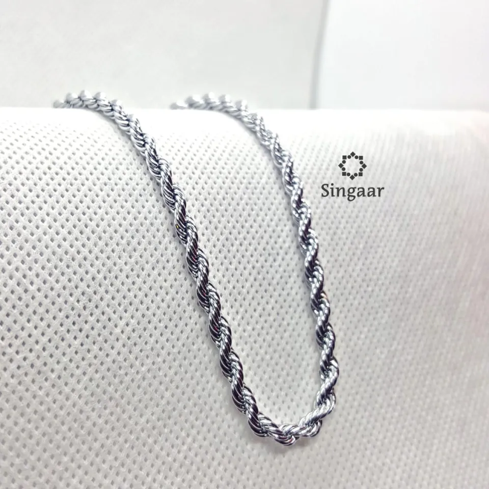 Sterling Silver Rope Style 3mm Chain Necklace for Boys Girls