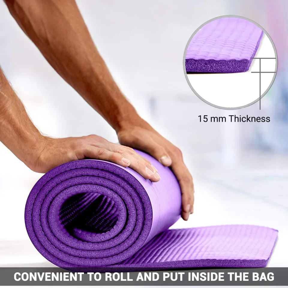 Yoga Mat 15MM Eco Friendly Thick Memory Foam Exercise Mat with Carry Bag and Strap 183