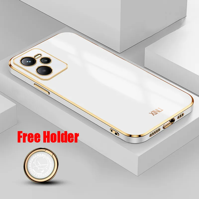 Custodia XINYEXIN Per Realme C35 In Silicone Morbido - Cover Antiurto Con Motivo Carino E Bordo Dritto - Lavender