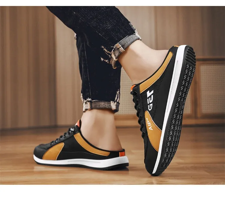 ZOSR Half Slippers for Men Mules Sneakers Korean Style Fashion Thick Bottom Backless Forrest Gump Shoes