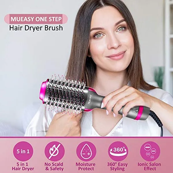 Mueasy Hair Dryer Volumizer Rotating Hot Hair Brush Curler Roller Rotate  Styler Comb EU Grey | Daraz.pk