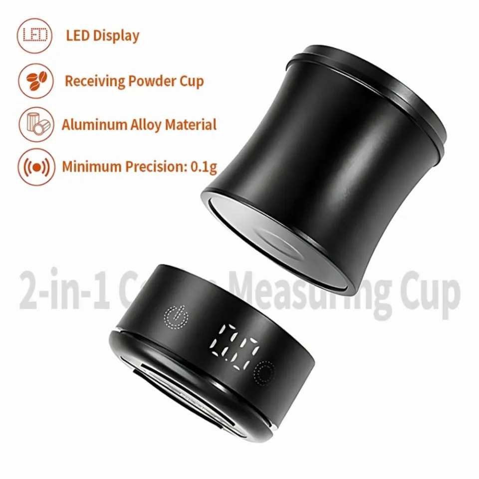 Portable 58mm 2 IN 1 Coffee Scale Magnetic Base LED Display Dosing Scale Cup Removable Compact Digital Scale Home Cafe