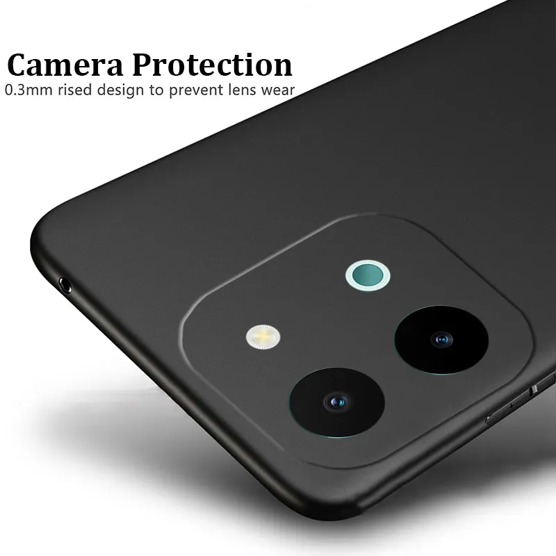 For Vivo Y28 Case Ultra Thin Smooth silicon Matte Back Soft For