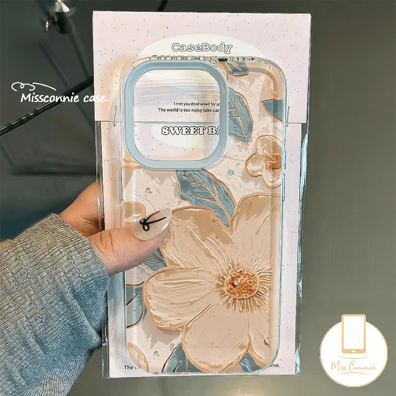 Art Oil Painting Flowers Casing Compatible for IPhone 15 11 13 12 14 Pro Max X 7Plus XR XS Max 15 14 8 7 Plus SE 2020 Fashion Floral Braceelt Soft Phone Case