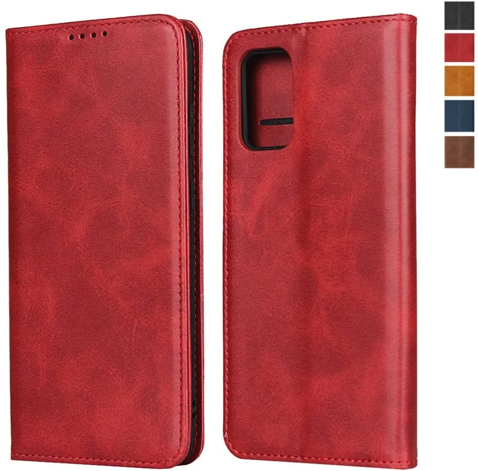 SEAHAI Cover Portafoglio Per Xiaomi Poco M4 Pro 4G - Pelle PU Rossa Con Supporto E RFID - 4