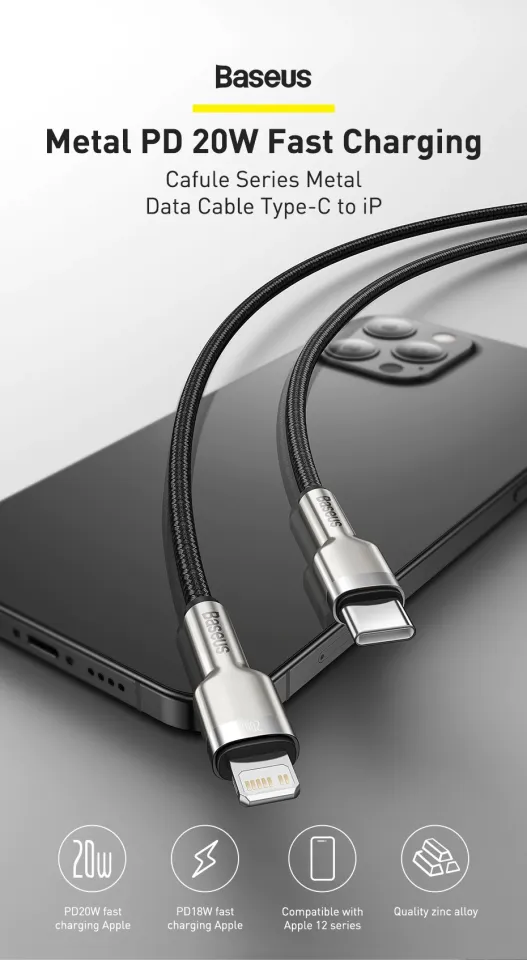 Baseus Type C to Lightning Cable, 20W PD Type C to Lightning Fast