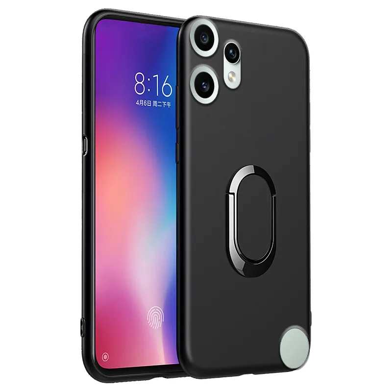 STARRYNOVA Coque Compatible avec Nothing Phone 3a Pro, Anneau Béquille Crystal Clear Etui Anti-Chute Quatre Coins Transparent Protection Housse TPU Rotatif 360 Bague Cover, Anneau Noir