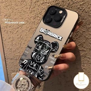 Bilashmart Trendy Brand Cool Violent Bear Graffiti Phone Case For Redmi 13C 10A A1 10C 12 9A 12C 9T 9 9C 10 A2 Note 12 11 9 8 10 10s 13 11s Pro Max Poco X3 X6 M6 M3 C55 Mi 12 11 Lite