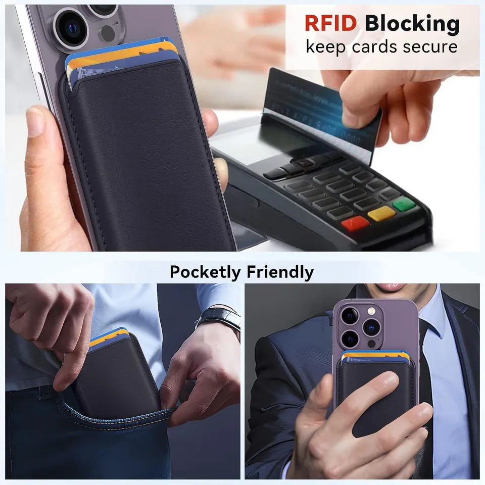 Magsafe Wallet,Phone Card Holder, Leather Phone Wallet Stick On