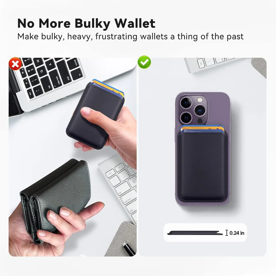 Magsafe Wallet,Phone Card Holder, Leather Phone Wallet Stick On