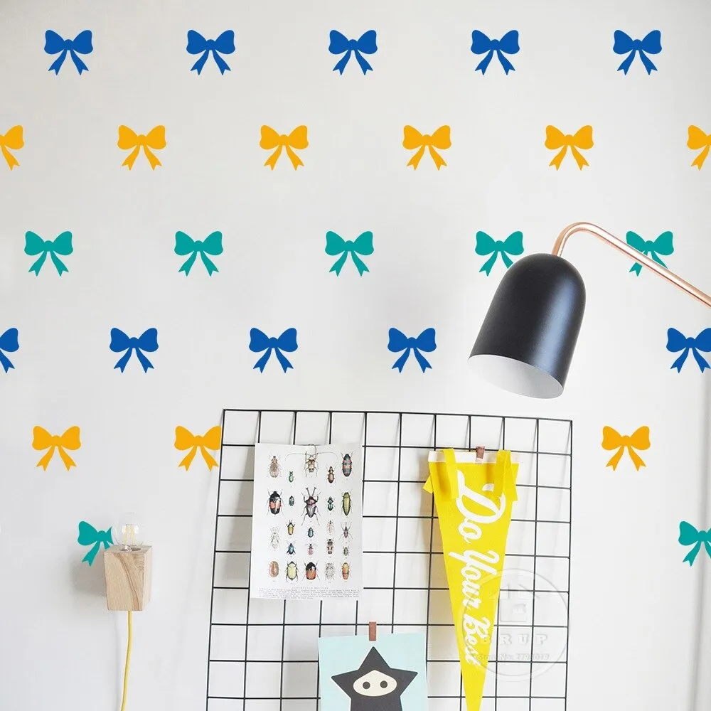 50 PCS Bow Wall Stickers Baby Girl Wall 