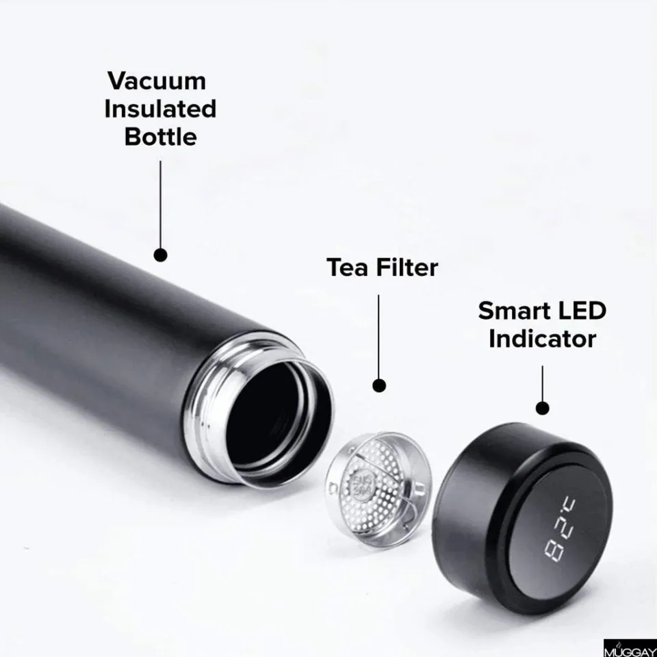 500ML Water Bottle Smart Thermos Led Digital Temperature Display Stainless Steel Coffee Thermal Mugs Intelligent Insulation Cups