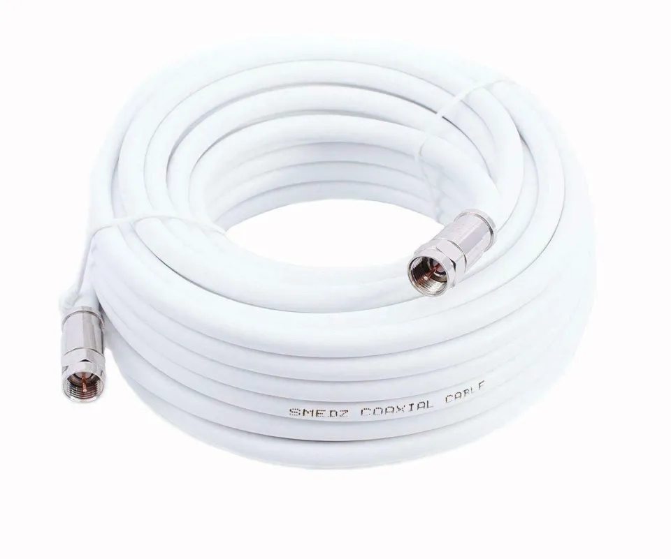 thumbnail image 2 of 30ft White Solid Copper RG6 Cable 18AWG CORE 3Ghz 75 Ohm CL2 In-Wall Use HD 2 of 10