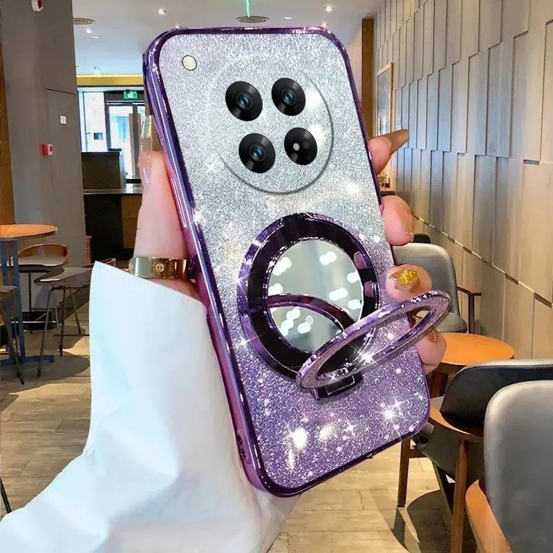 GOKEN Case For Honor 400 Pro - Flexible Soft Silicone Cover, Shockproof, Anti-Drop With Electroplated Edges And Integrated Glitter Card, Gradient