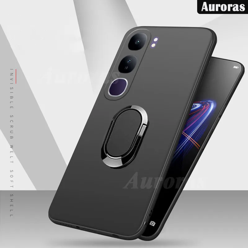 Coole Handyhülle Fürs VIVO V40 SE 5G – Mit 360°-Ständer, Magneting & Kamera-Schutzdeckel In Schwarz