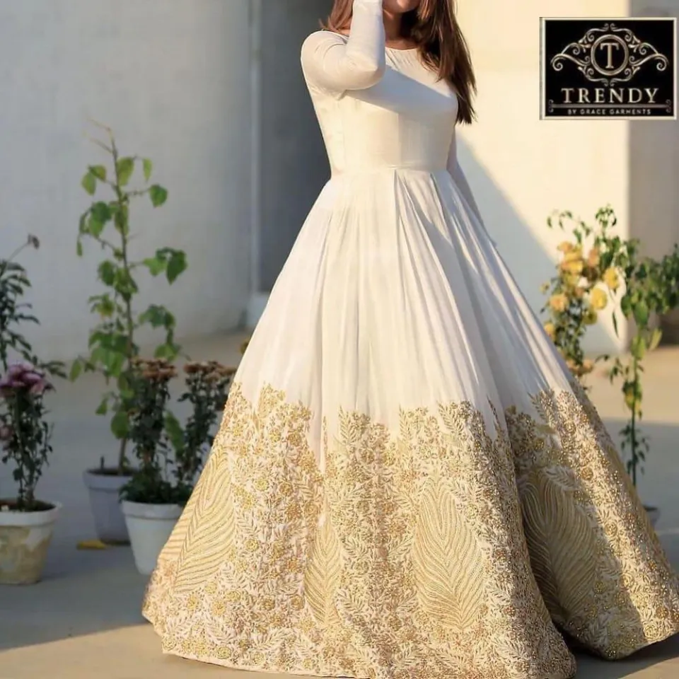 fitted lace wedding dress Chiffon Hand Adda Work 3 Pc Suit main image 0