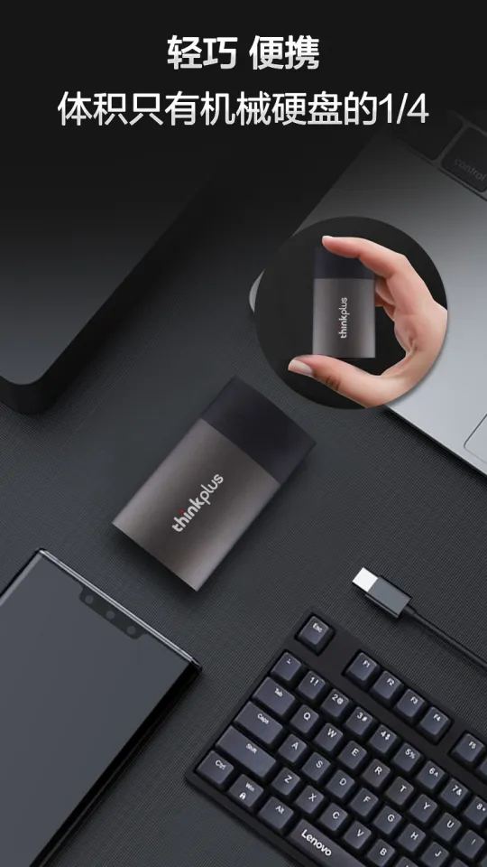 thinkplus ポータブルSSD US202 2TB New Lenovo thinkplus US202 Portable SSD 512GB 1TB 2TB Solid State