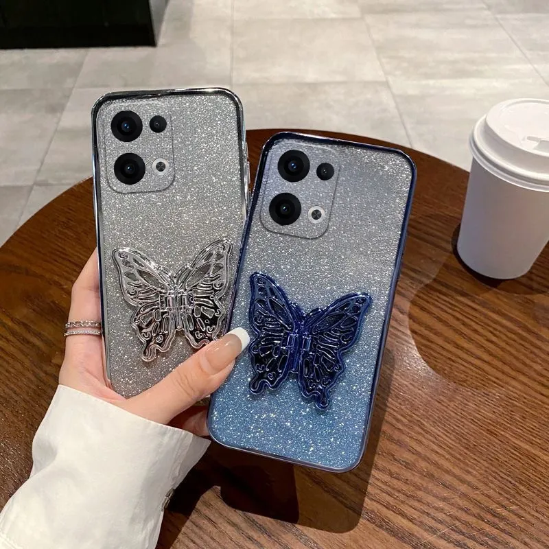 HuiYouMY Glitter Bling Cover e Vetrino Compatible with Oppo Reno12 FS / 12 F Cover Antiurto Custodia Piu Vetro temperato Compatible with Protezione Oppo Reno12 FS / 12 F Pellicola Protettiva,Clear