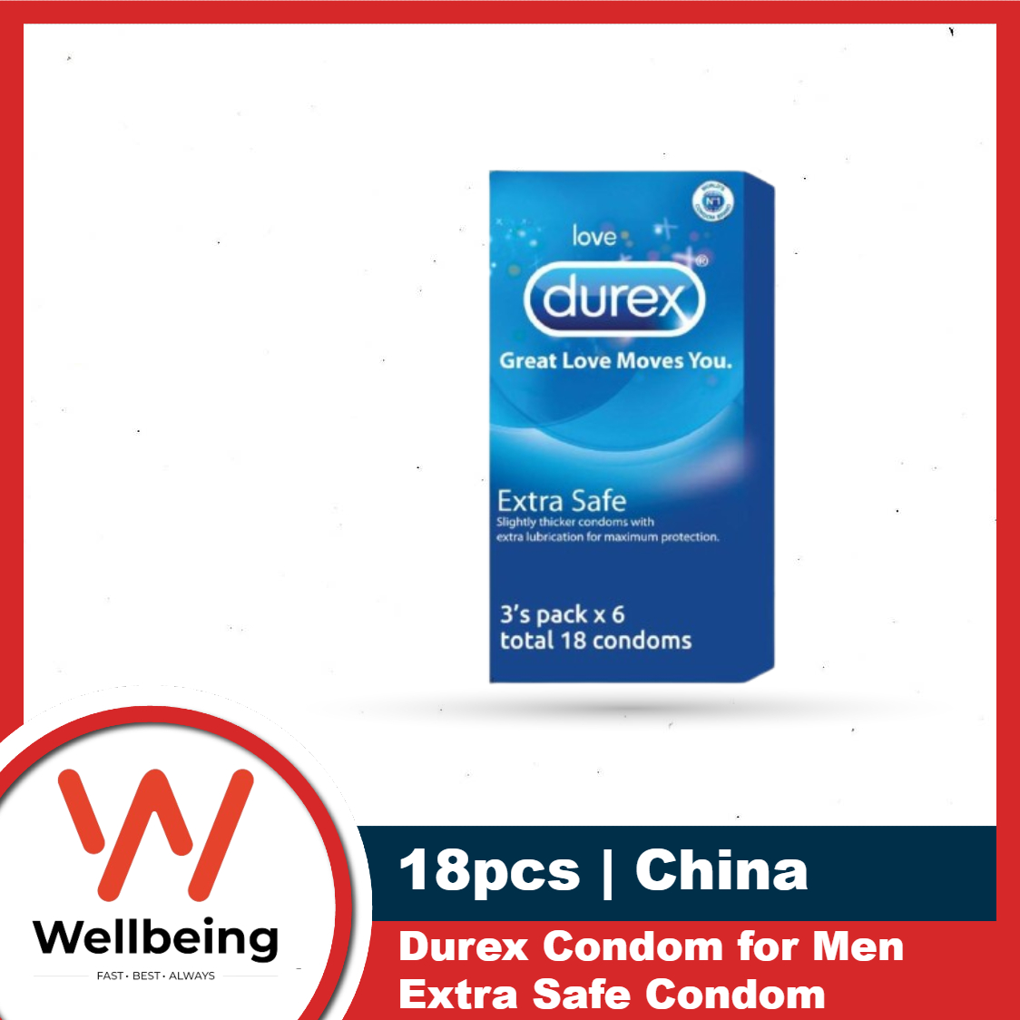 Durex Extra Safe Condom Full Box - 18pcs Condoms
